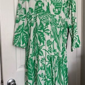 Green and White Dolman Sleeve Sundress